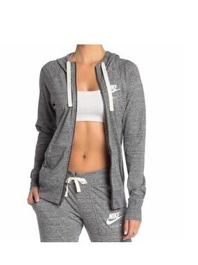 Nike swoosh just do it zip up hoodie jacket pants track warm up suit grey 1X